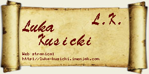 Luka Kusicki vizit kartica